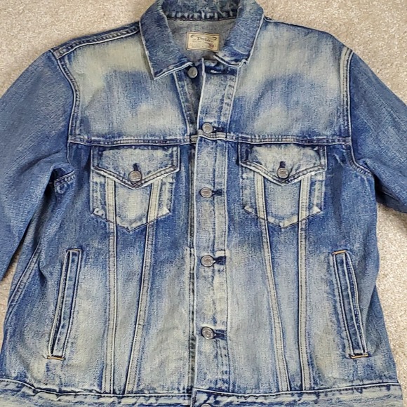 Polo Ralph Lauren Men's Blue Jean Jacket Size M Distressed Trucker Vintage 1990s